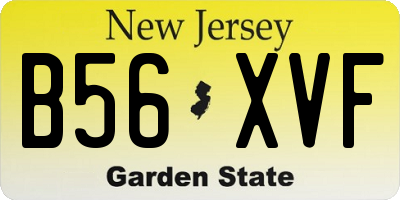 NJ license plate B56XVF