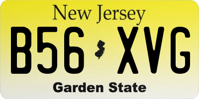 NJ license plate B56XVG