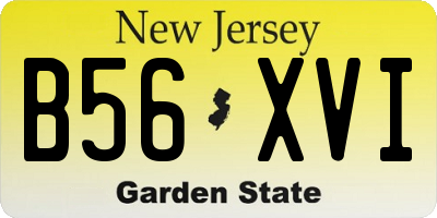 NJ license plate B56XVI