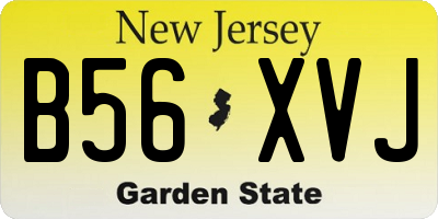NJ license plate B56XVJ