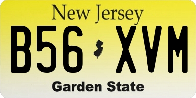 NJ license plate B56XVM