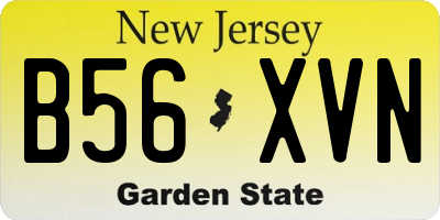 NJ license plate B56XVN
