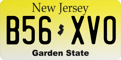 NJ license plate B56XVO