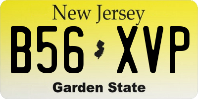 NJ license plate B56XVP