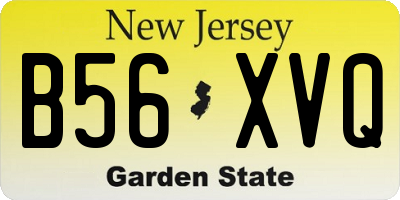 NJ license plate B56XVQ
