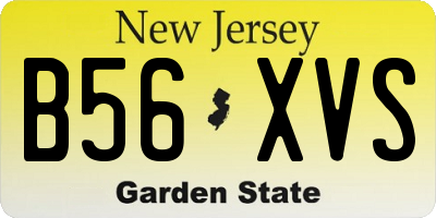 NJ license plate B56XVS