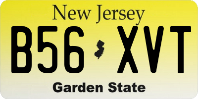 NJ license plate B56XVT