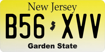 NJ license plate B56XVV