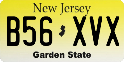NJ license plate B56XVX