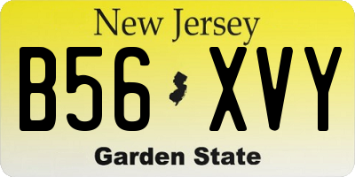 NJ license plate B56XVY