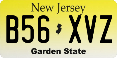 NJ license plate B56XVZ