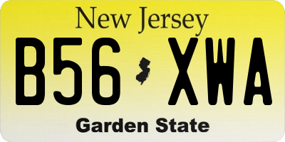 NJ license plate B56XWA