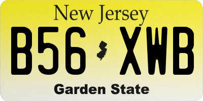 NJ license plate B56XWB