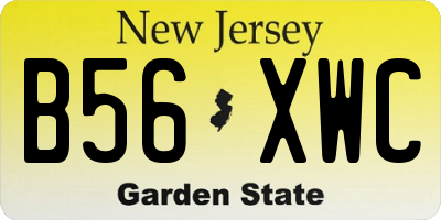 NJ license plate B56XWC