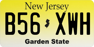 NJ license plate B56XWH
