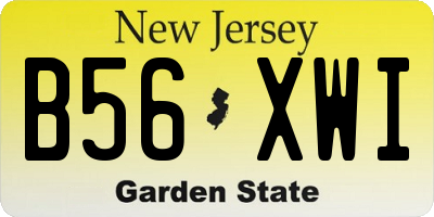 NJ license plate B56XWI