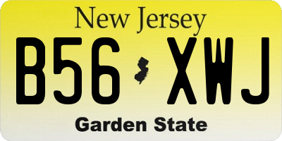 NJ license plate B56XWJ