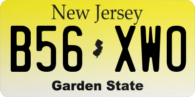 NJ license plate B56XWO