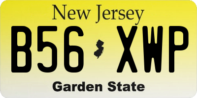 NJ license plate B56XWP