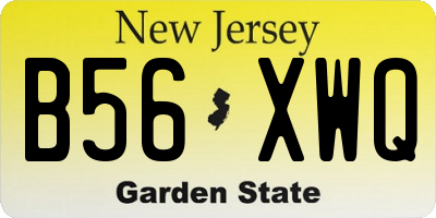 NJ license plate B56XWQ