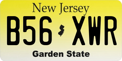 NJ license plate B56XWR