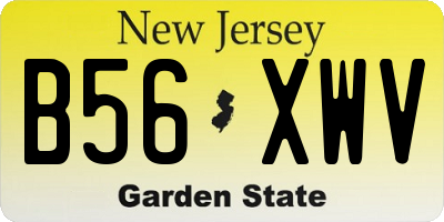 NJ license plate B56XWV