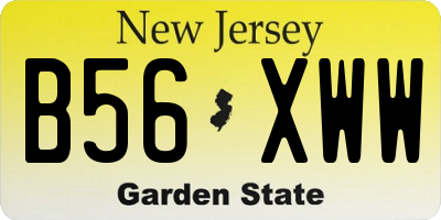 NJ license plate B56XWW