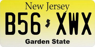 NJ license plate B56XWX