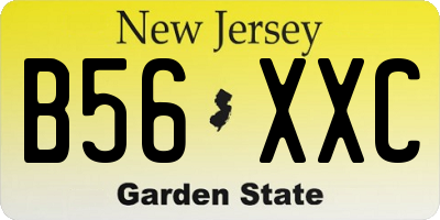 NJ license plate B56XXC