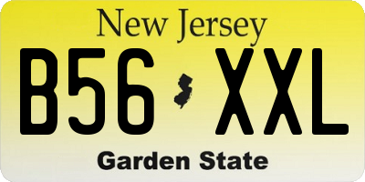 NJ license plate B56XXL