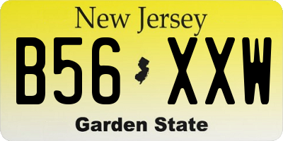 NJ license plate B56XXW