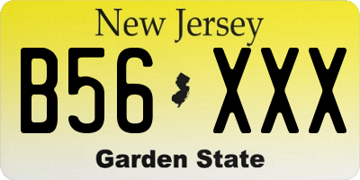 NJ license plate B56XXX
