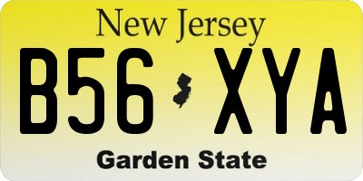 NJ license plate B56XYA