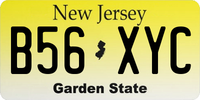NJ license plate B56XYC