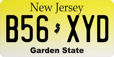NJ license plate B56XYD