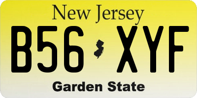 NJ license plate B56XYF