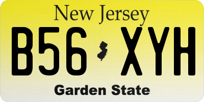 NJ license plate B56XYH