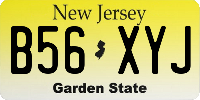 NJ license plate B56XYJ