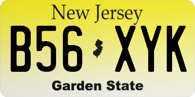 NJ license plate B56XYK