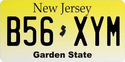 NJ license plate B56XYM