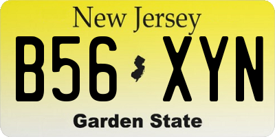 NJ license plate B56XYN
