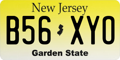 NJ license plate B56XYO