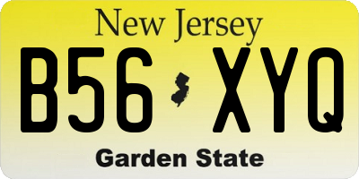 NJ license plate B56XYQ