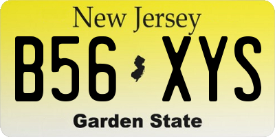 NJ license plate B56XYS