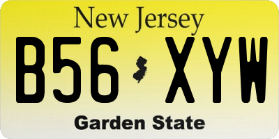 NJ license plate B56XYW