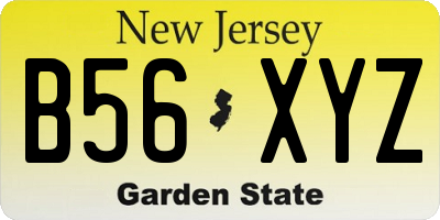 NJ license plate B56XYZ