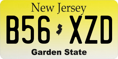 NJ license plate B56XZD