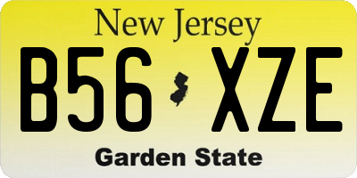 NJ license plate B56XZE