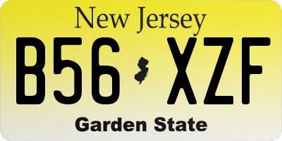 NJ license plate B56XZF