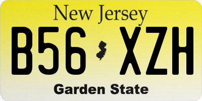 NJ license plate B56XZH